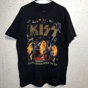 Vintage 1997 Kiss Alive World Wide 1996-97 Tour Double Sided Rock Band Shirt XL